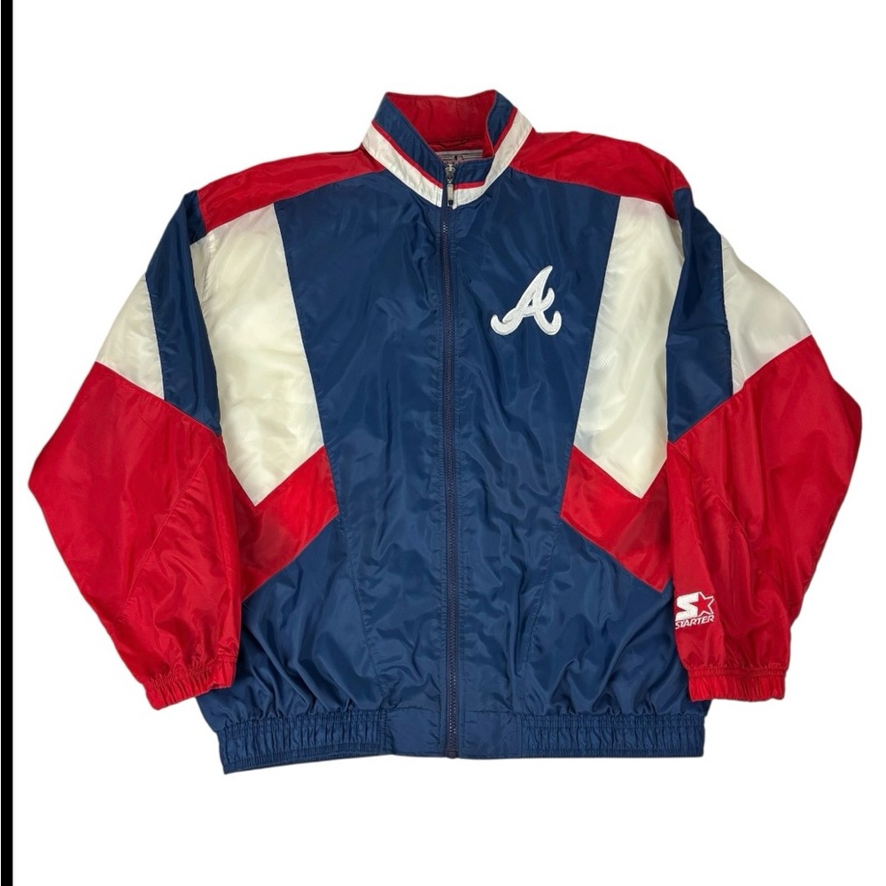 Atlanta Braves MLB Genuine Starter Vintage Windbreaker Jacket Mens XL 90s